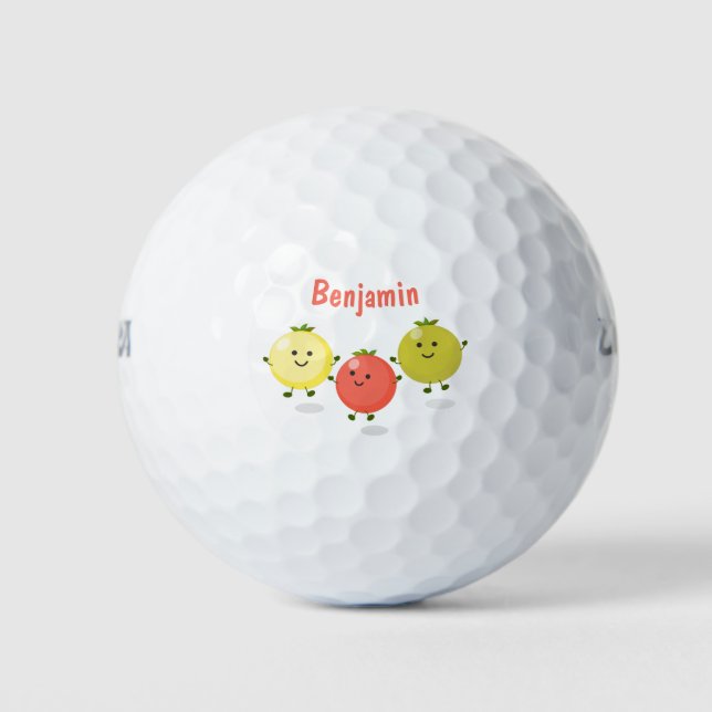 Cartoon-Abbildung niedlicher Kirschtomaten Golfball (Vorderseite)