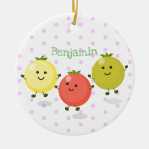 Cartoon-Abbildung niedlicher Kirschtomaten Keramik Ornament