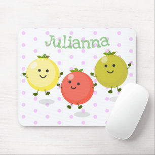 Cartoon-Abbildung niedlicher Kirschtomaten Mousepad