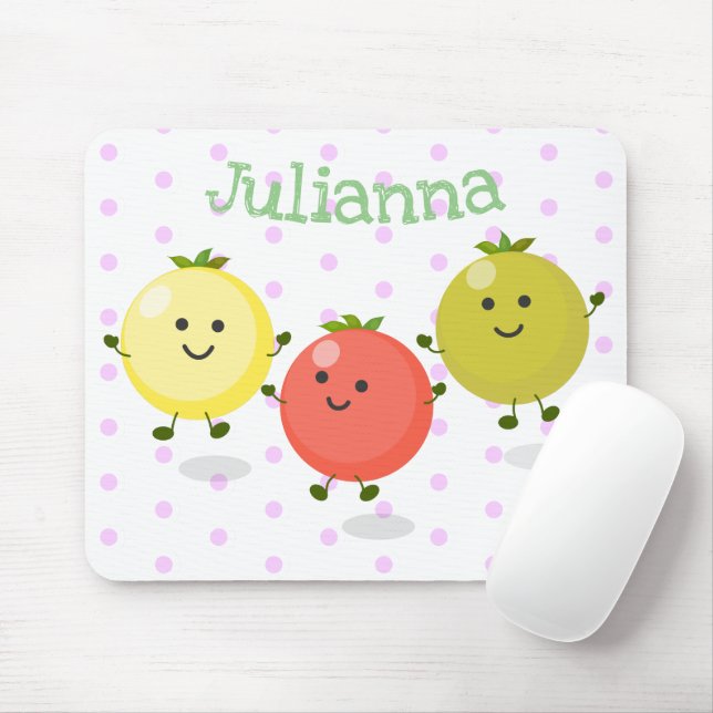 Cartoon-Abbildung niedlicher Kirschtomaten Mousepad (Mit Mouse)