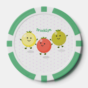 Cartoon-Abbildung niedlicher Kirschtomaten Pokerchips