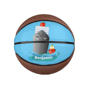 Cartoon-Abbildung niedlicher Seefrachtschlepper Mini Basketball