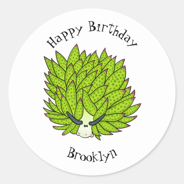 Cartoon-Abbildung Runder Aufkleber (Vorderseite)