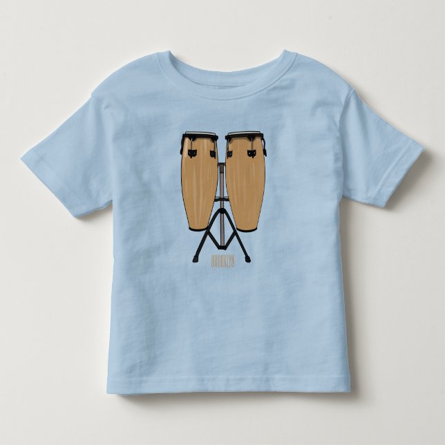 Cartoon-Abbildung von Bongo-Trommel Kleinkind T-shirt (Vorderseite)