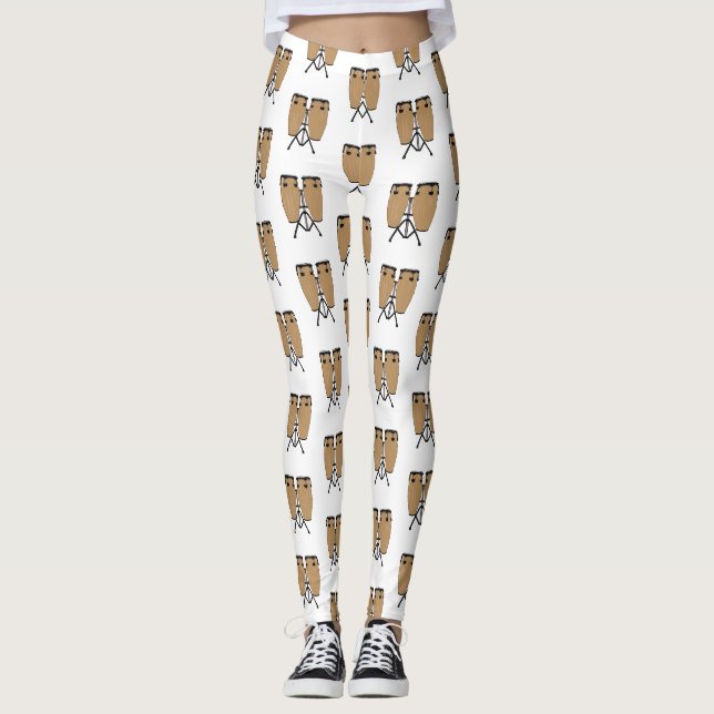 Cartoon-Abbildung von Bongo-Trommel Leggings (Vorderseite)