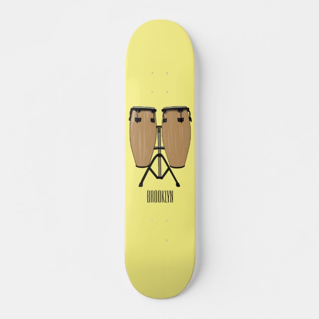Cartoon-Abbildung von Bongo-Trommel Skateboard (Vorne)