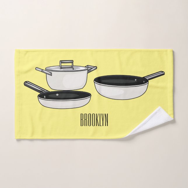 Cartoon-Abbildung von Cookware-Sets Badhandtuch Set (Handtuch)
