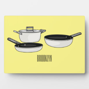 Cartoon-Abbildung von Cookware-Sets Fotoplatte
