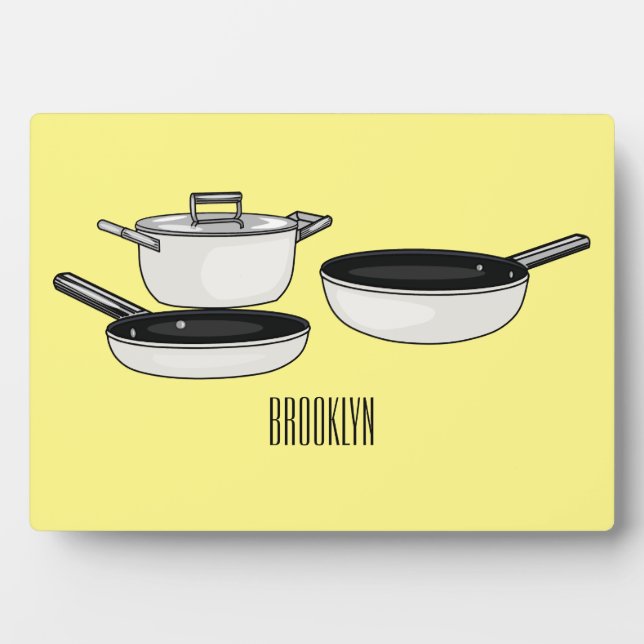 Cartoon-Abbildung von Cookware-Sets Fotoplatte (Vorderseite)