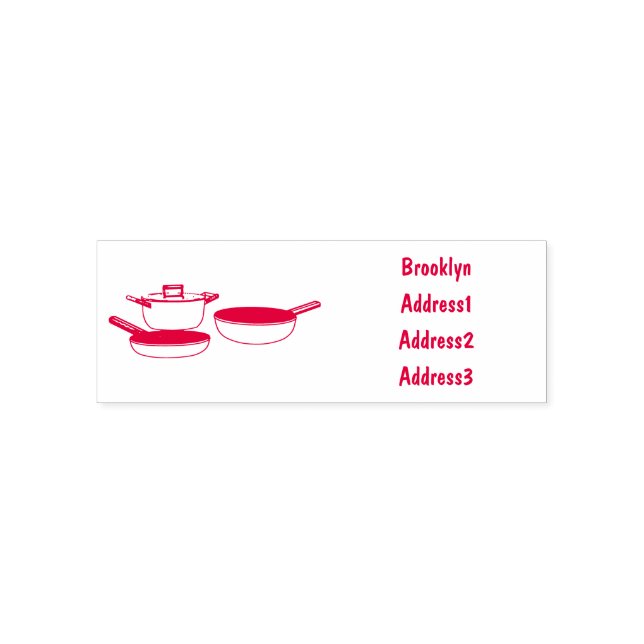 Cartoon-Abbildung von Cookware-Sets Permastempel (Design)