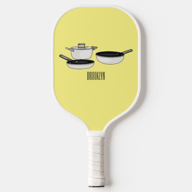 Cartoon-Abbildung von Cookware-Sets Pickleball Schläger (Vorderseite)