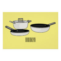 Cartoon-Abbildung von Cookware-Sets