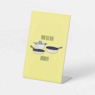 Cartoon-Abbildung von Cookware-Sets Sockelschild