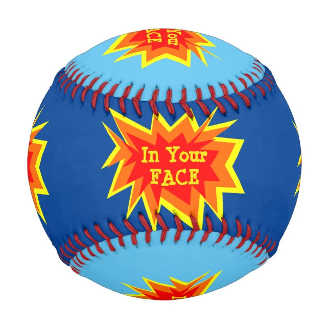 Cartoon Action-Blase in Ihrem Gefechtsgespräch Baseball (Vorderseite)