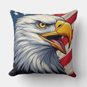 Cartoon-Adler mit patriotischem Design der amerika Kissen