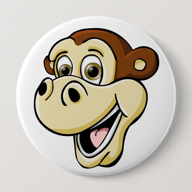 Cartoon-Affe Button (Vorderseite)