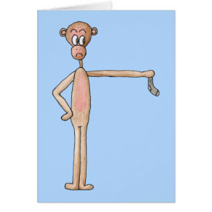 Cartoon-Affe mit Smelly Socke