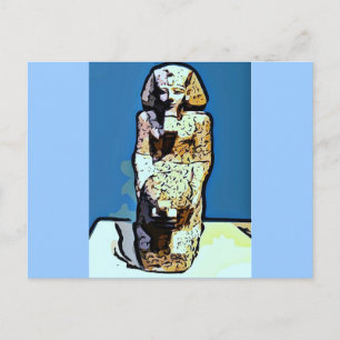 Cartoon Ägyptische Statue Postkarte