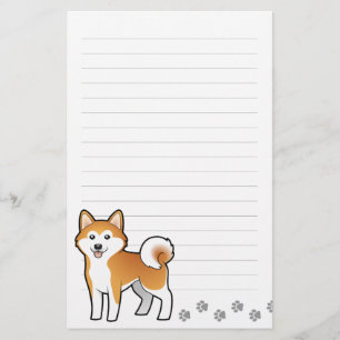 Cartoon Akita Inu/Shiba Inu Briefpapier