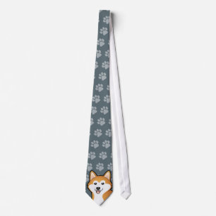 Cartoon Akita Inu/Shiba Inu Krawatte