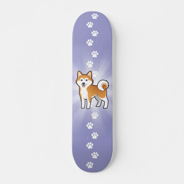 Cartoon Akita Inu/Shiba Inu Skateboard (Vorne)