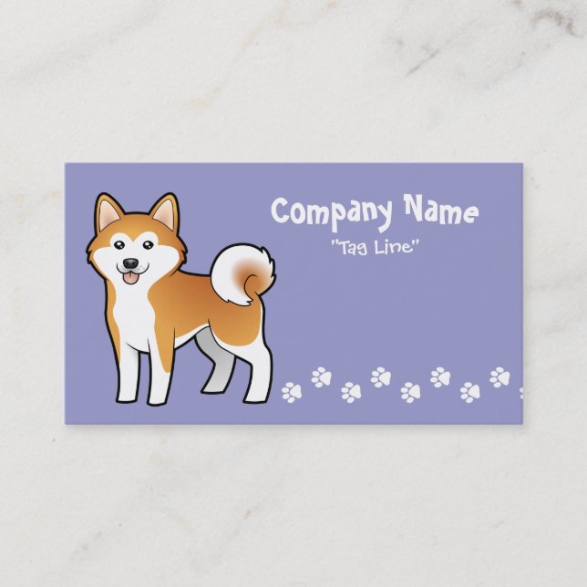 Cartoon Akita Inu/Shiba Inu Visitenkarte (Vorderseite)