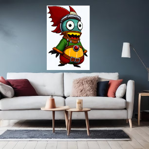 Cartoon Alien   Art der AI Poster