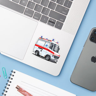 Cartoon Ambulance Car Aufkleber