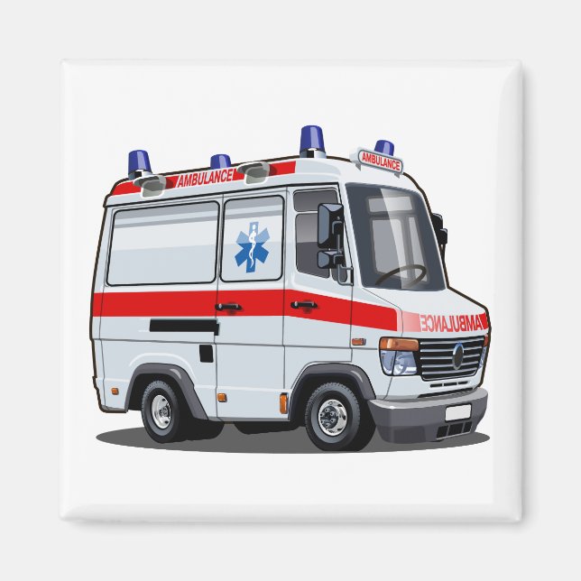 Cartoon Ambulance Car Magnet (Vorne)