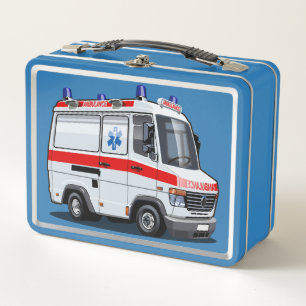 Cartoon Ambulance Car Metall Brotdose