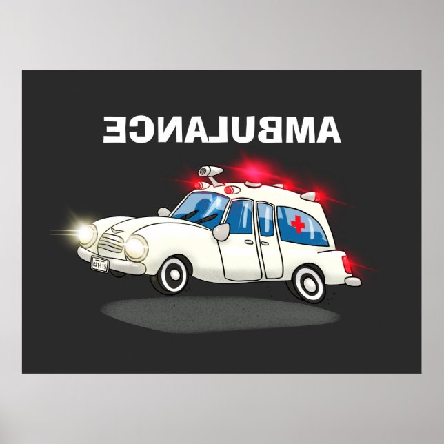 Cartoon Ambulance Poster (Vorne)