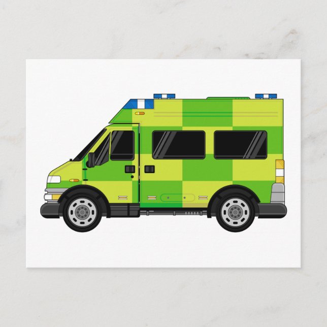 Cartoon Ambulance Postkarte (Vorderseite)