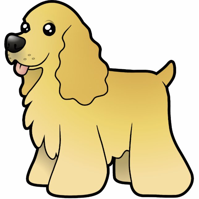 Cartoon American Cocker Spaniel Fotoskulptur Magnet (Vorne)