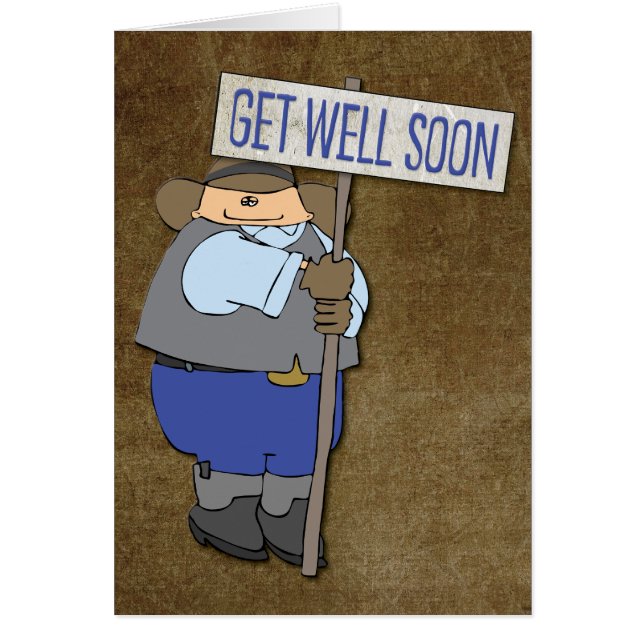 Cartoon amusant Cowboy Get-Well Card (Devant)