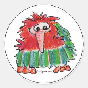 Cartoon amusant Kiwi Bird 3 Sticker rond