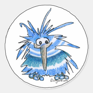 Cartoon amusant Kiwi Bird 5 Sticker rond