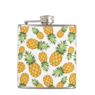 Cartoon-Ananas-Muster Flachmann