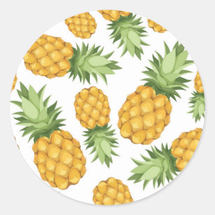 Cartoon Ananas-Muster Runder Aufkleber