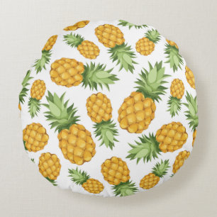 Cartoon-Ananas-Muster Rundes Kissen