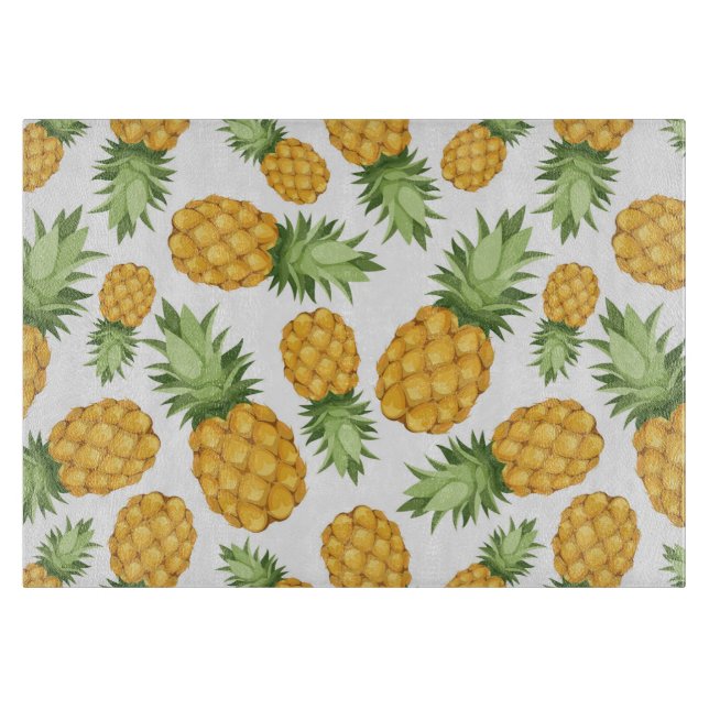 Cartoon Ananas-Muster Schneidebrett (Vorderseite)