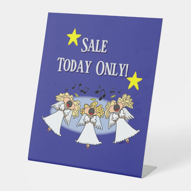 Cartoon Angel Choir individuell anpassbar Sockelschild (Vorderseite)