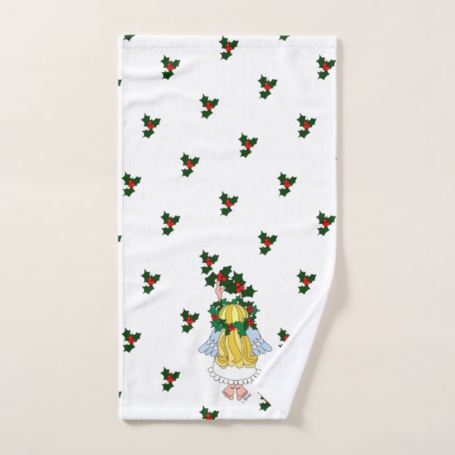 Cartoon Angel Holly Weihnachtshandtuch Handtuch (Handtuch)