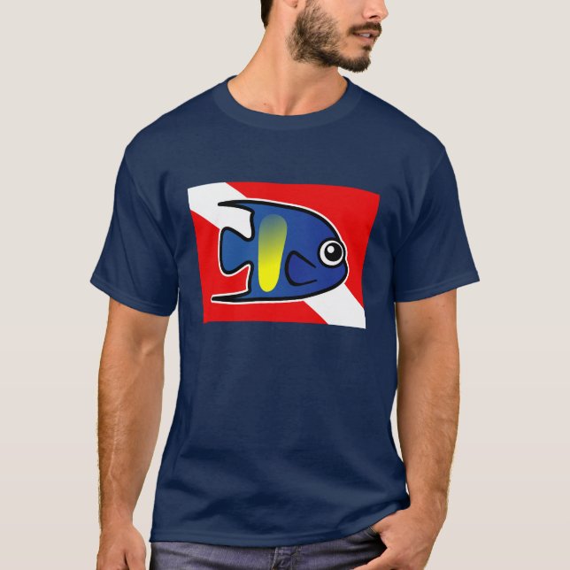 Cartoon Angelfish Angelfischflagge T-Shirt (Vorderseite)