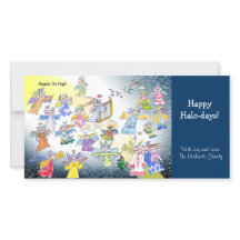 Cartoon Anges en Vacances de Fêtes Carte Photo