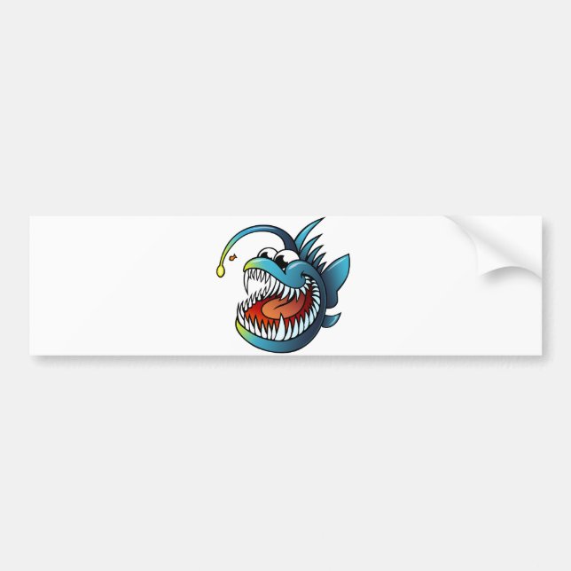 Cartoon-Angler-Fische Autoaufkleber (Vorne)