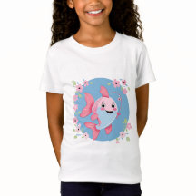 Cartoon Angler Girl T-Shirt