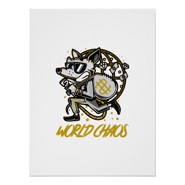 Cartoon Animal | Fox & Crypto Wolf Art Poster (Vorderseite)