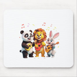 🎵 Cartoon Animal Music Party – Fun & Cute Musical Mousepad