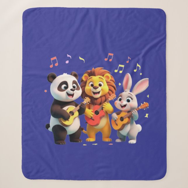 🎵 Cartoon Animal Music Party – Fun & Cute Musical Sherpadecke (Vorderseite)