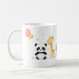 Cartoon Animal Parade in Pastel - Fun Tasse Design